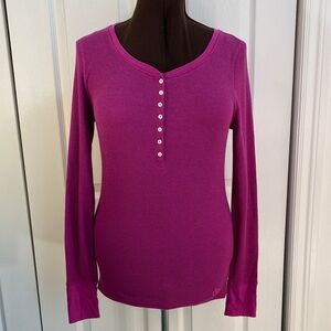 2 for $25 - Aeropostale Waffle Henley T-Shirt, Sparkly Pink, Junior XL, Women L